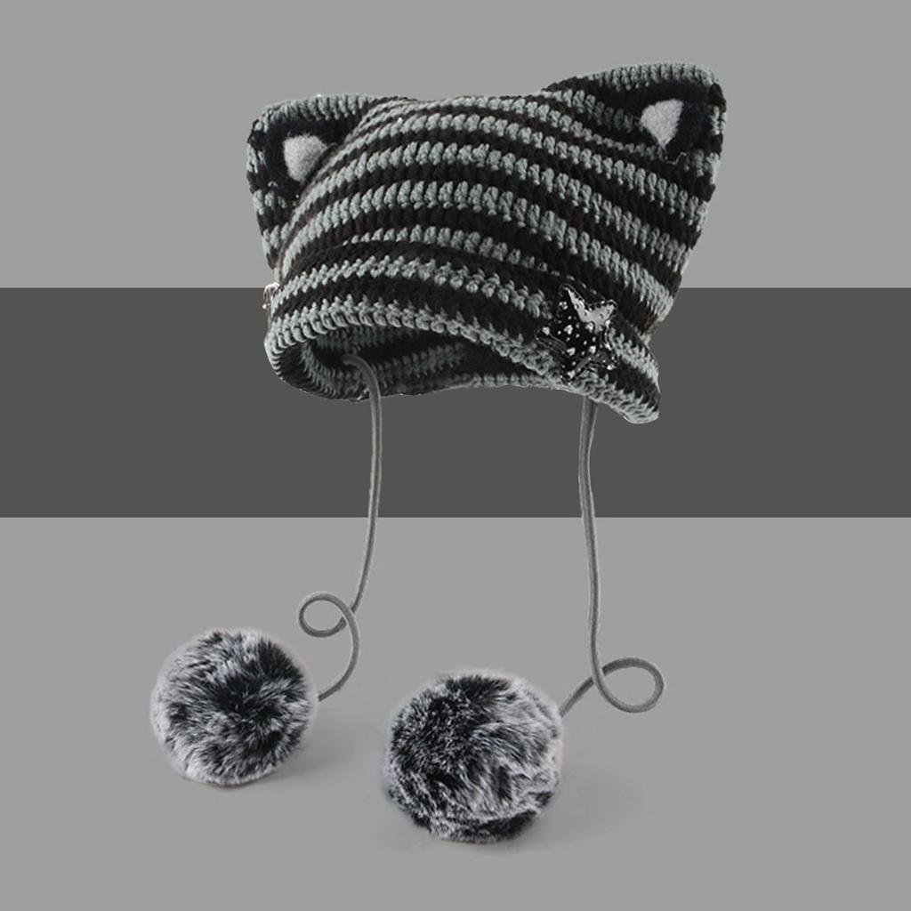 Hats For Women Vintage Women Hat Goth Hat Accessories Slouchy Cross Metal Fittings, Pompoms