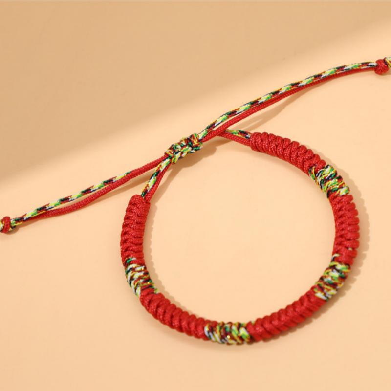 1PC Tibetan Buddhism Lucky Bracelet Unisex Braided Adjustable King Kong Knot Red String Bracelets For Men Women Couple Pulsera
