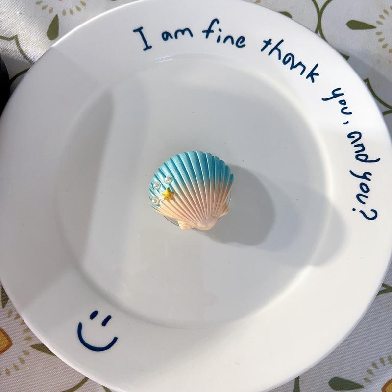 Korean Cute 3D Gradient Seashell Starfish Foldable Stretch Grip Tok Phone Holder Finger Ring Socket Support For iphone 15 14