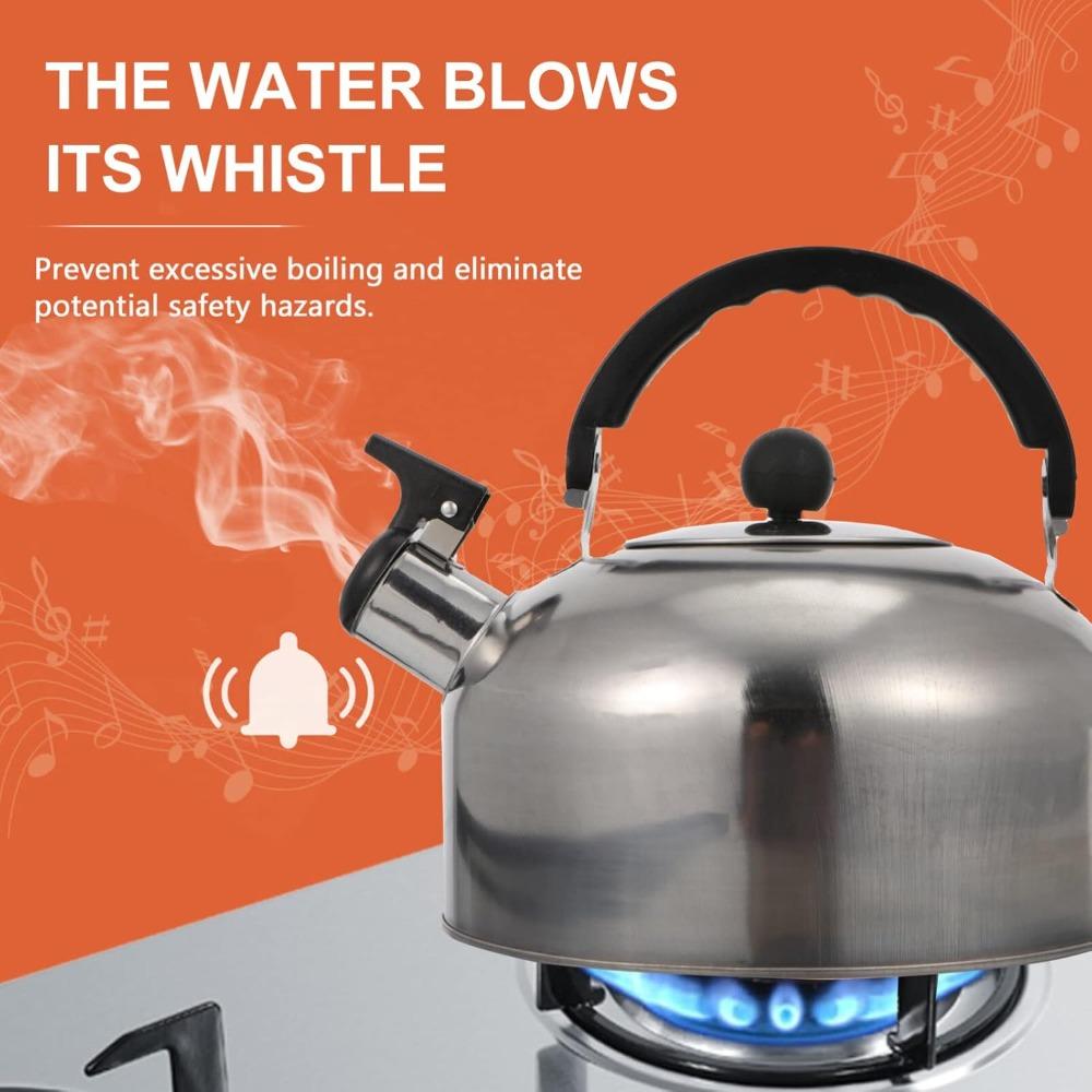 3Liters1Pcs Stainless Steel Tea Kettle Stove Whistling Kettle Suitable ForTravel Hiking Cooking Tea Kettle with Ergonomic Handle