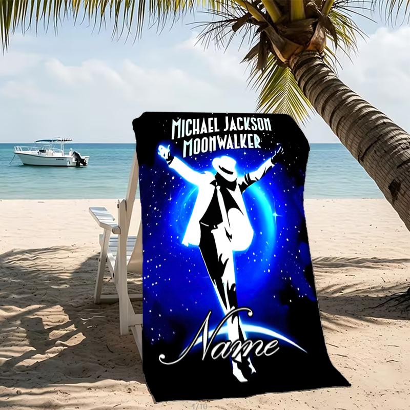 Customizable personalized beach towels Michael Jackson themed designs.Suitable for the beach, yoga, sports;ideal as beach accessories