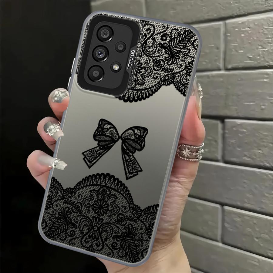 

Чехол для Samsung Galaxy A13 A14 A12 A21s A23 A31 A17 A20s A24 A25 A34 A15 A16 A35 A26 Чехол для телефона Милый Черное Кружево Galaxy A12
