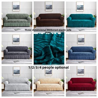 Universal Sofa Cover Full Wrap Skirt Stretch Dustproof Slipcover for Single Double Triple Seater