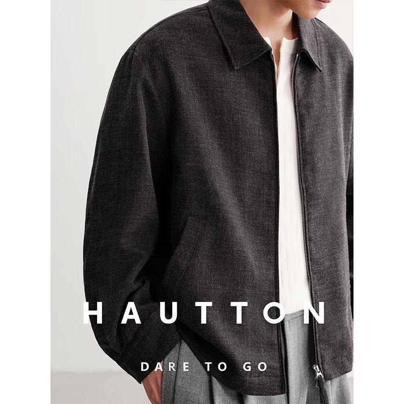HAUT TON Vintage Matte Wool-Feel Oversized Lapel Jacket