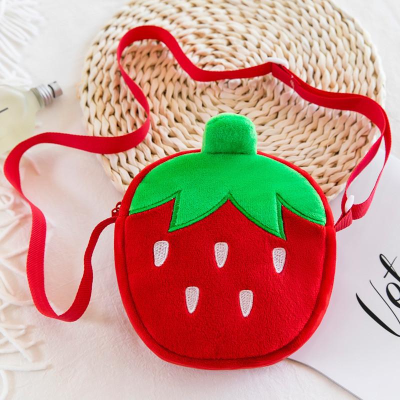 Cartoon Strawberry Mini Plush Shoulder Bag For Girls Kids Kids Gift