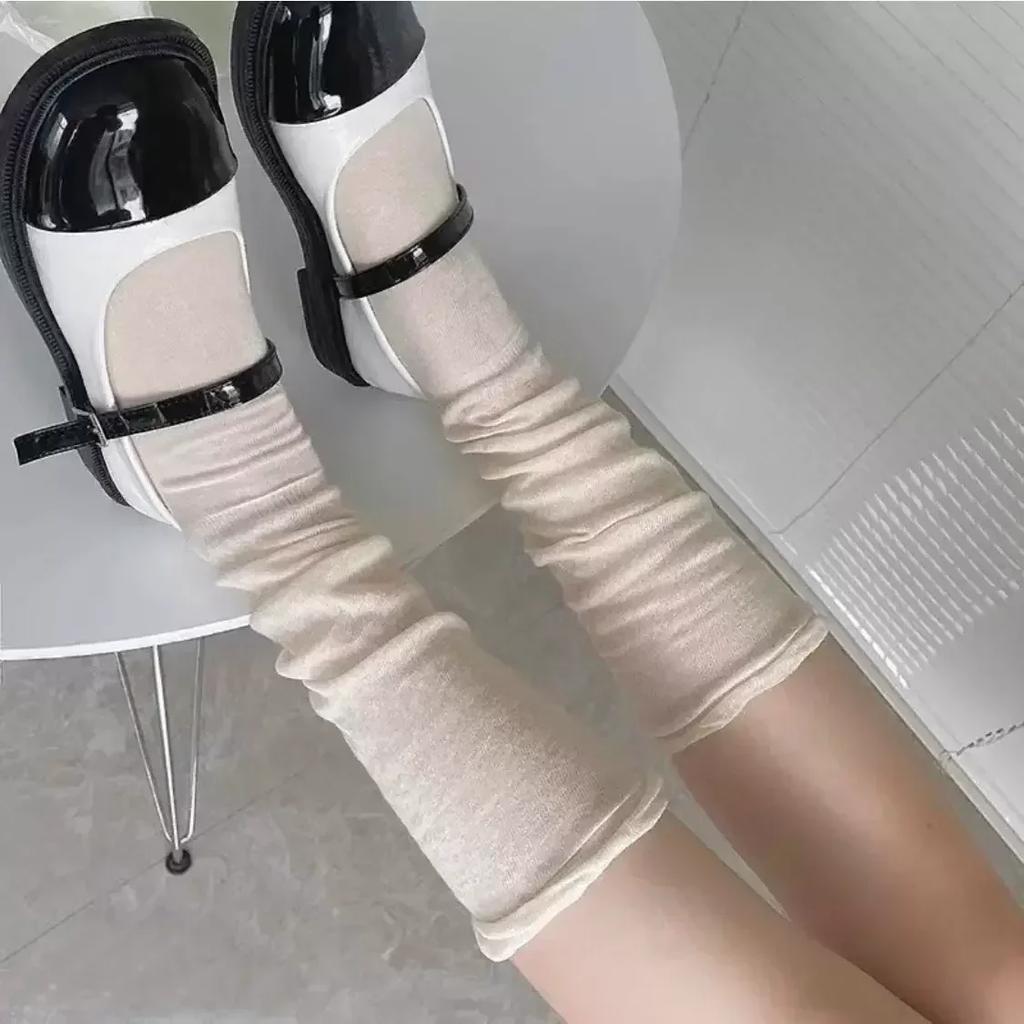 Ciorapi de vară, negru, alb, femei, fete, înalți, șosete lungi, JK, jambiere japoneze, costume subțiri, largi, ciorapi de balet dulci