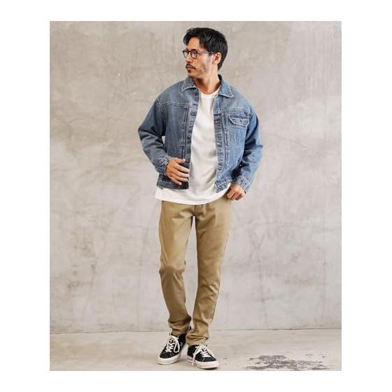 [JIGGYS SHOP] Ziggy's Shop Brushed Lining Stretch Slim Pants | Men's Skinny Bottoms Narrow Warm Warm Pants Warm Pants Cold Protection Fleece Lining