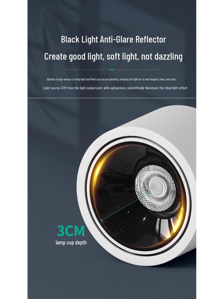 Ultra-Thin Adjustable Angle Anti-Glare Bullseye Spotlight for Living Room Ceiling