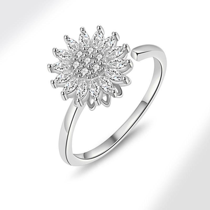 High-End Light Luxury Women's Copper Ring with Zircon Inlay and Real Gold Multi-Layer Design