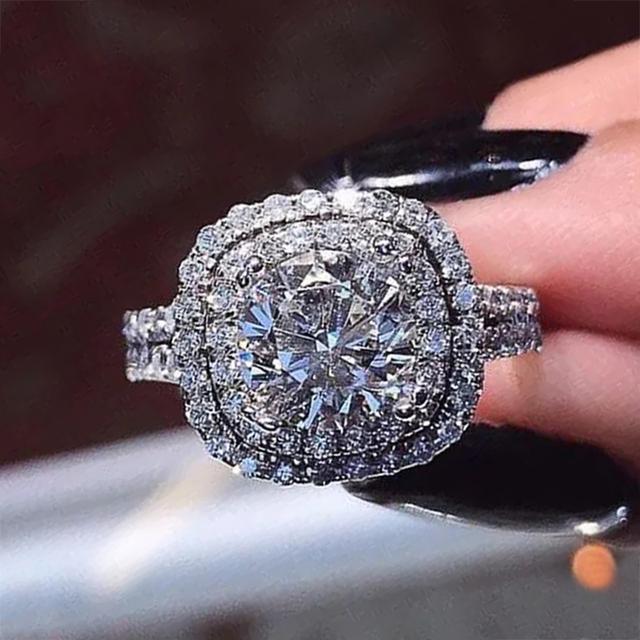 

Новые роскошные обручальные кольца для женщин, круглые кольца с кубическим цирконием, блестящее женское кольцо на палец, подарок на годовщину, модные украшения 8