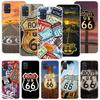 America Route 66 Phone Case For Samsung Galaxy A52 A32 A22 A12 A02S A50S A30S A51 A31 AA71 Note 20 Ultra 10 S10 Plus Galaxy A52
