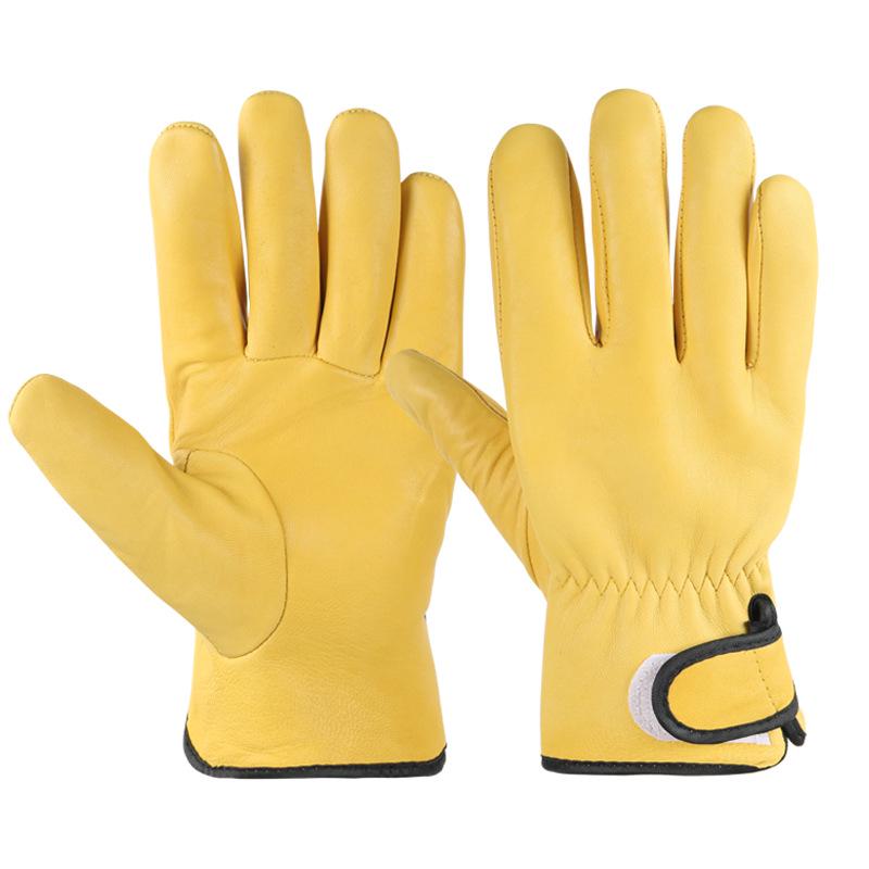 Sheepskin Welder's Gloves: Heat-Insulating, Wear-Resistant, Thickened, Durable, Protective, Double-Layer Welding Gloves with Free Shipping.