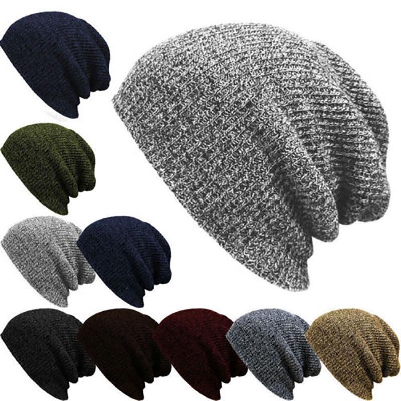Men Unisex Women Knit Baggy Beanie Winter Hat Ski Slouchy Chic Knitted Cap Skull