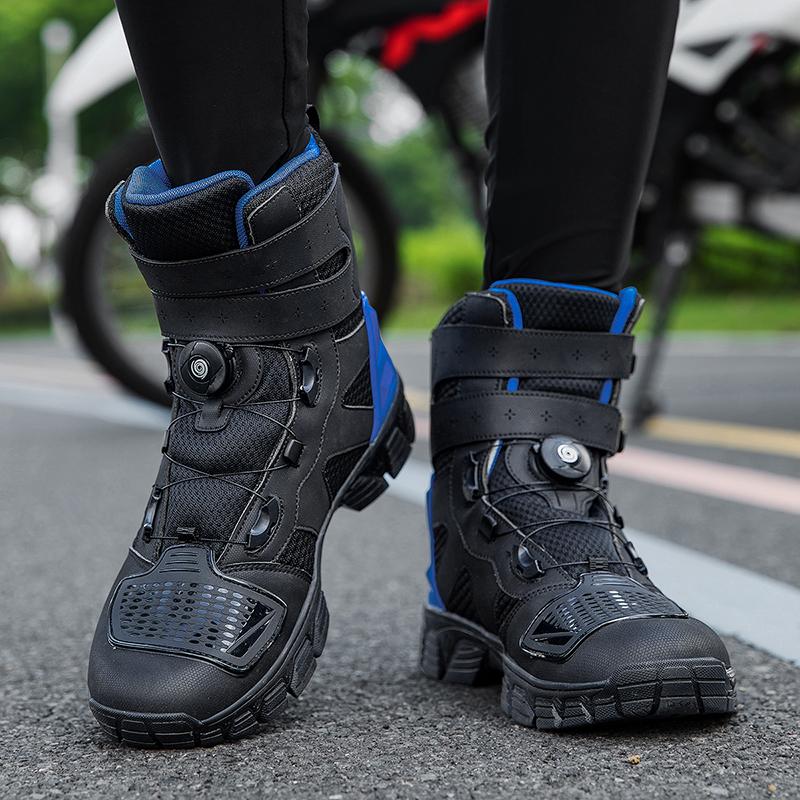 Motosiklet Sürüş Ayakkabıları Deri Erkek Sürücüler Motosiklet Botları Yarış Botları Four Seasons Motosiklet Seyahat Ekipmanları
