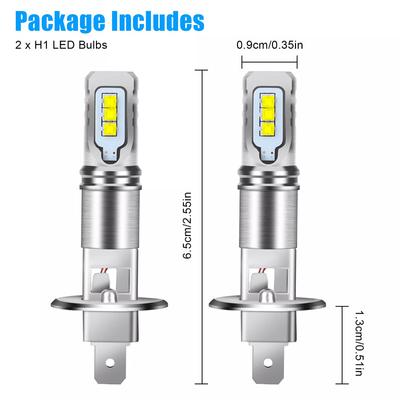 2 Unidades H1 6000K Blanco Super Brillante 6000Lm Kit de Bombillas LED para Faro DRL Luz Larga