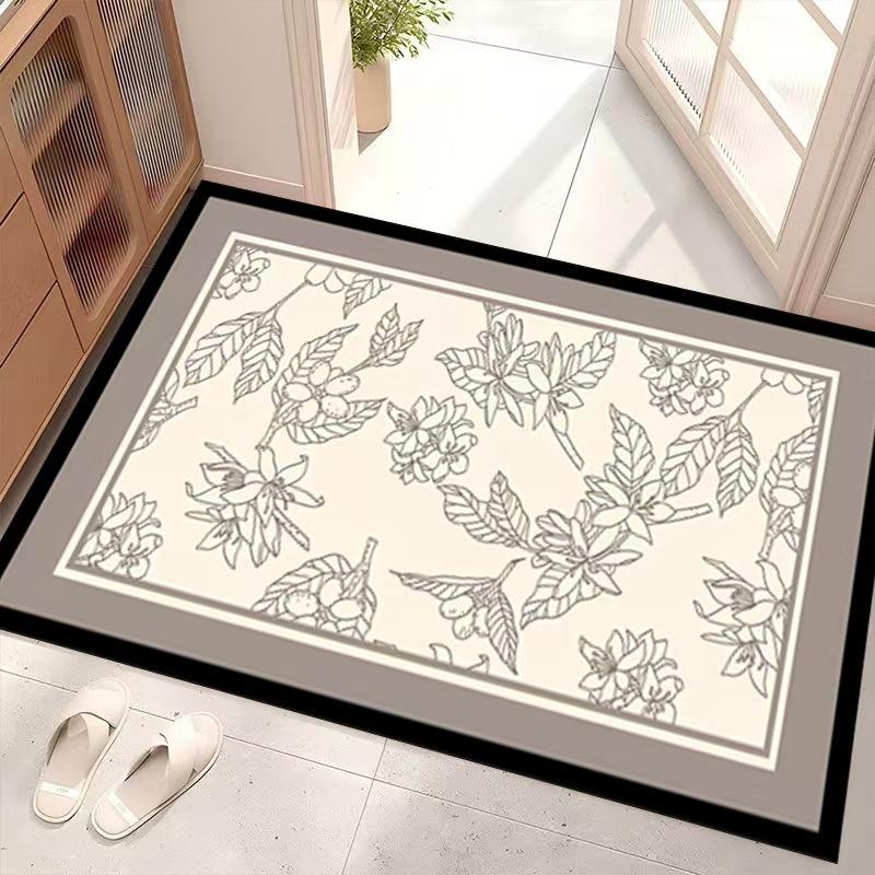 

Premium Floral Carpet Bathroom Bedroom Living Room Entrance Non Slip Door Mat Porch Welcome Door Rug Home Decoration 30x50cm