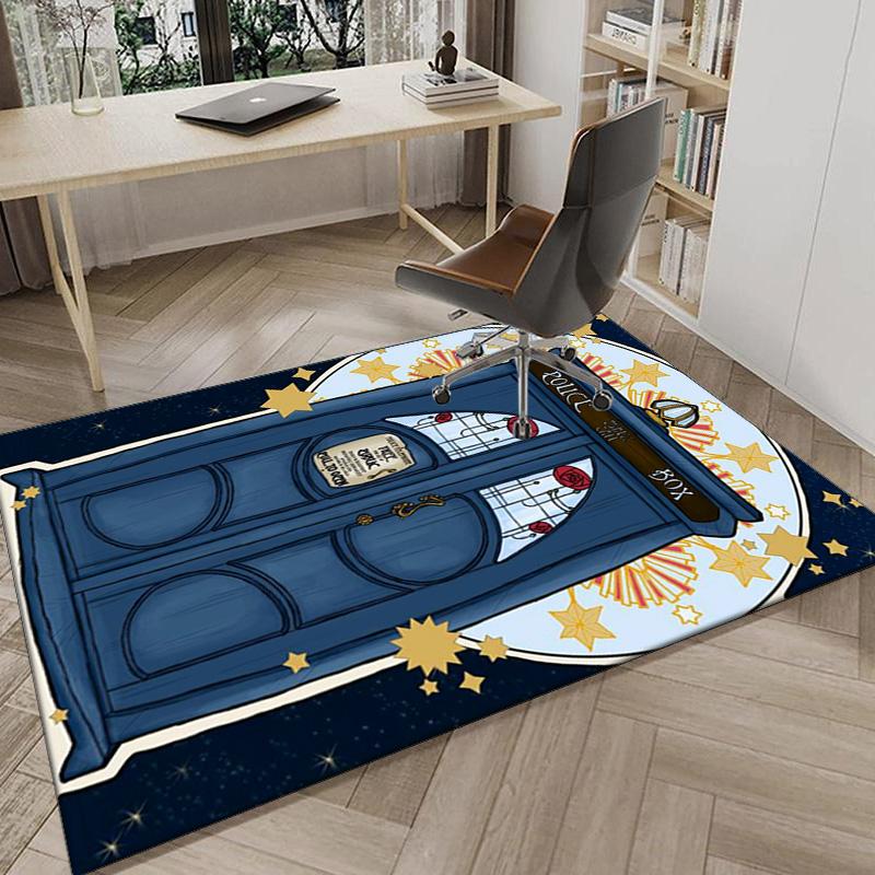 Tardis In Starry Night Carpet, Chair Rug,Rug for Office Bedroom Living Rooms, Doormat Decor Fan Gift Christmas Gift