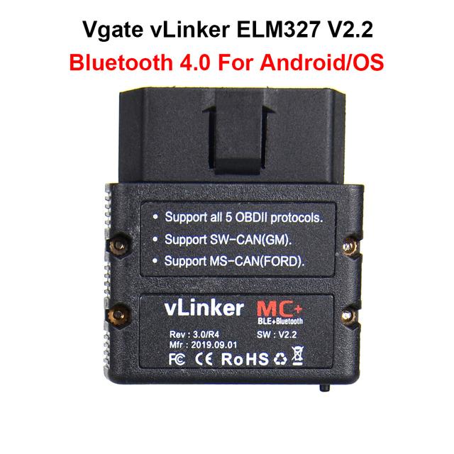 2024 BT OBD2 Scanner Vgate vLinker MC+ BLE ELM327 For Android/IOS/Windows ELM 327 wifi Car Diagnostic Scan Tool