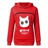 Women’s Sweatshirt  Pouch Hood Tops Carry Cat Breathable Pullover Blouse