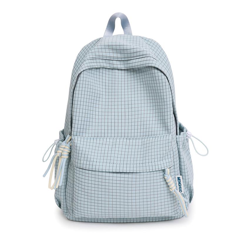 Рюкзак для старшеклассников в клетку, женский Small синий