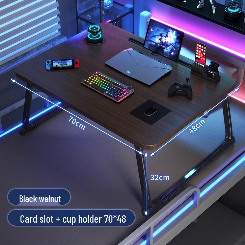Compact Foldable Bedside Laptop Desk for Dorms - E-Sports Style Carbon Fiber Study Table
