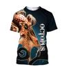 Men'S New Summer 3d Printing Hd Printed O-Collar Short Sleeve T-Shirt Ocean Octopus Art Personality Retro Plus Size Loose Top