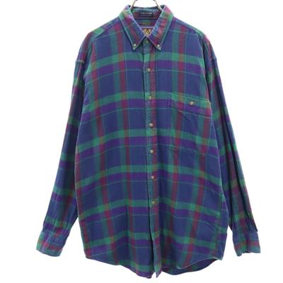80s Vintage Chaps Check Pattern Long Sleeve Button Down Shirt Men's Used