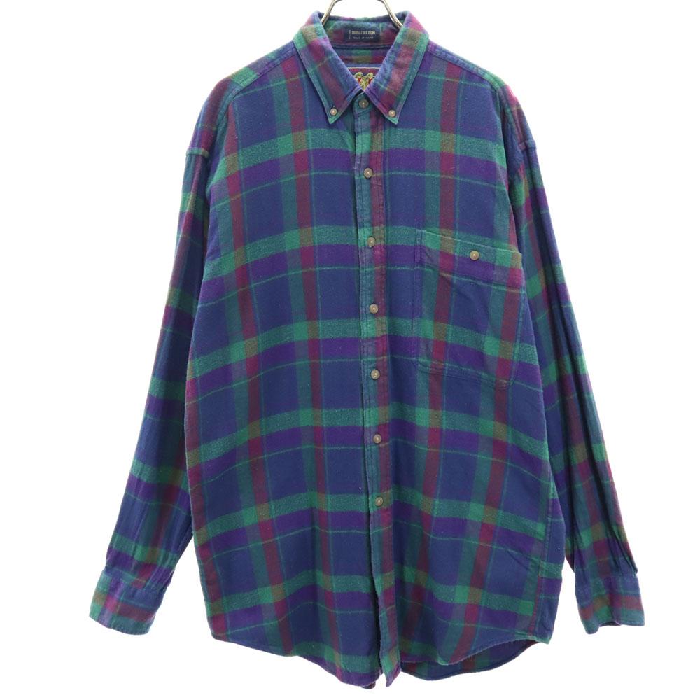 RALPH LAUREN 80s Vintage Chaps Check Pattern Long sleeve Button down shirt Men's Used