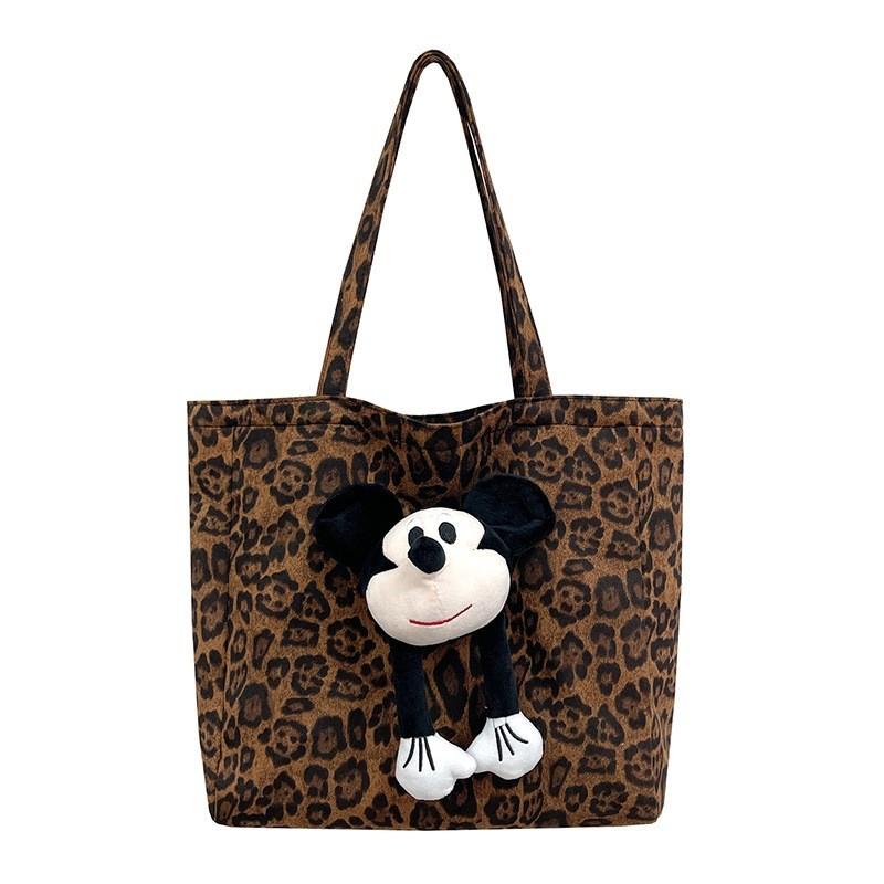 Mickey Maus Designer-Tragetasche aus Samt mit doppelten Schultergurten für den Weg zur Arbeit