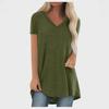 European and American Plus Size V-Neck Loose Casual Short Sleeve T-Shirt
