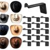 Wall-Mounted Hat Hanger Set with 16 ABS Holders and L-Profile Design for Cap Storage In Closets, Entryways and Bedrooms