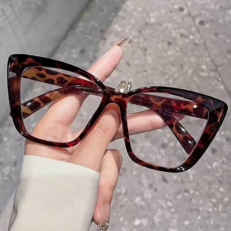 

1Pc Fashionable Cat-Eye Glasses with Transparent Lenses, Classic Fashion Retro Style Casual Fashion Single Product Glasses