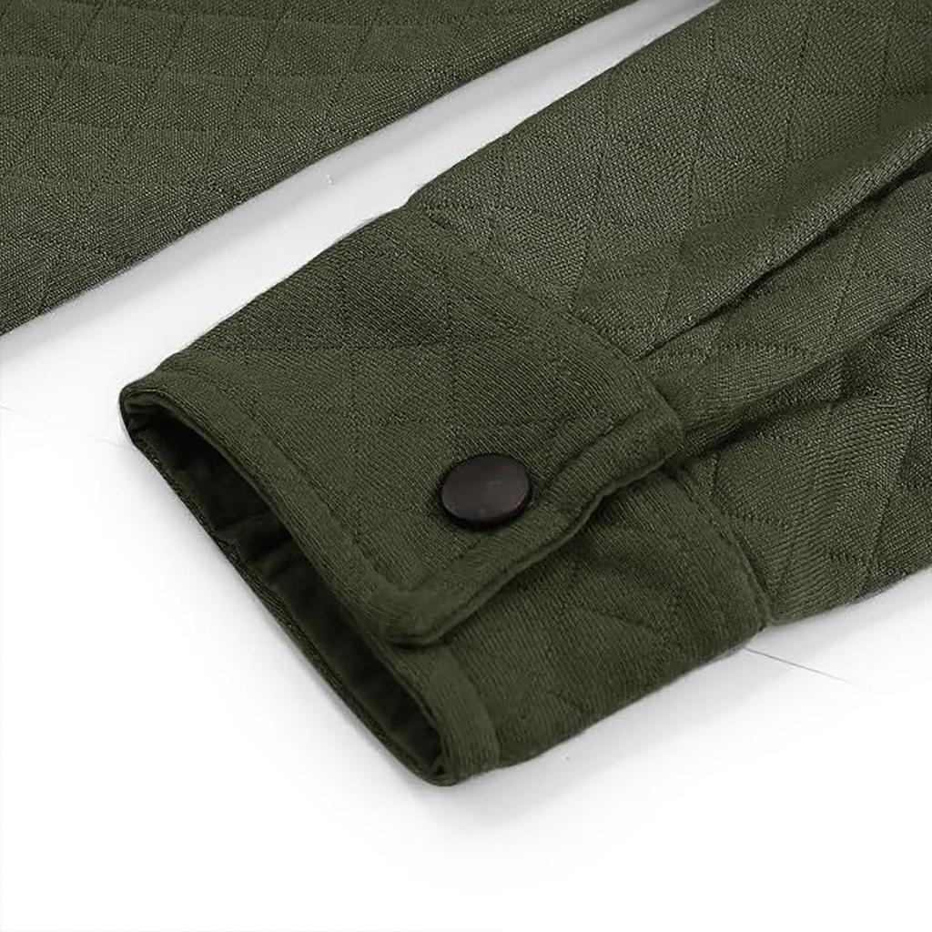 Men's Casual Shirt Jacket Lightweight Shacket Jacket Quilted Button Down Jackets