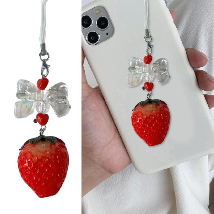 Sweet Strawberry Bead Charm for Mobiles and Key Holders Phone Lanyards
