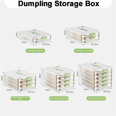1/2/3/4/5 Layers Dumpling Storage Box Narrow Style Fresh Keeping Refrigerator Box Large Capacity Wontons Box Home Kitchen