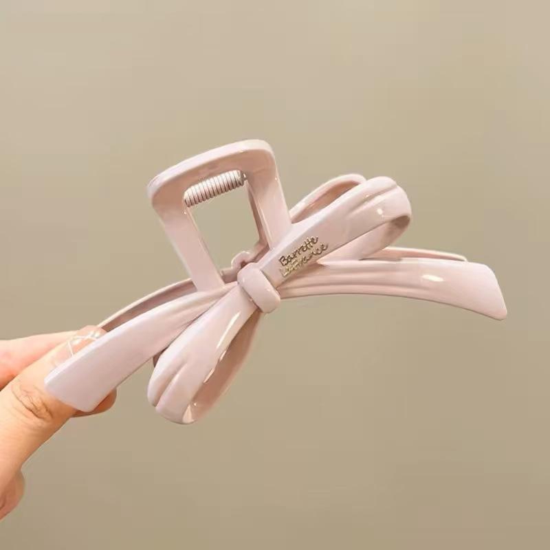 Cream matte powder! Bow tie streamer catcher! French three-dimensional gold label hair shark clip hair iron
