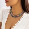 IngeSight.Z Collier Ras-du-cou Bohème Coloré en Perles de Riz pour Femmes Fait Main Été Court Chaînes de Clavicule Bijoux de Fête