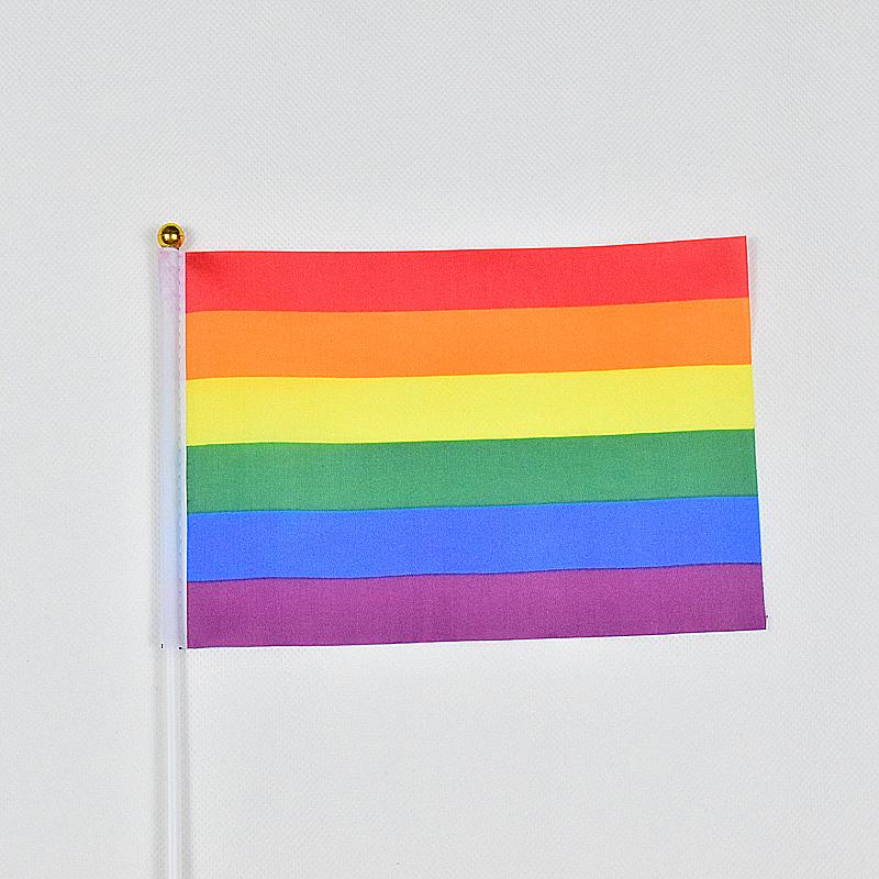 Rainbow 10pieces of 14*21 Cm Hand-waving Flags