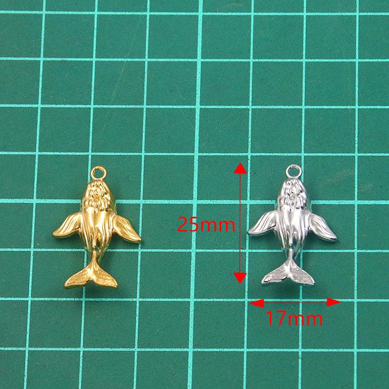 1Pcs 17X25mm Stainless Steel Jewelry Accessories Whale Pendant