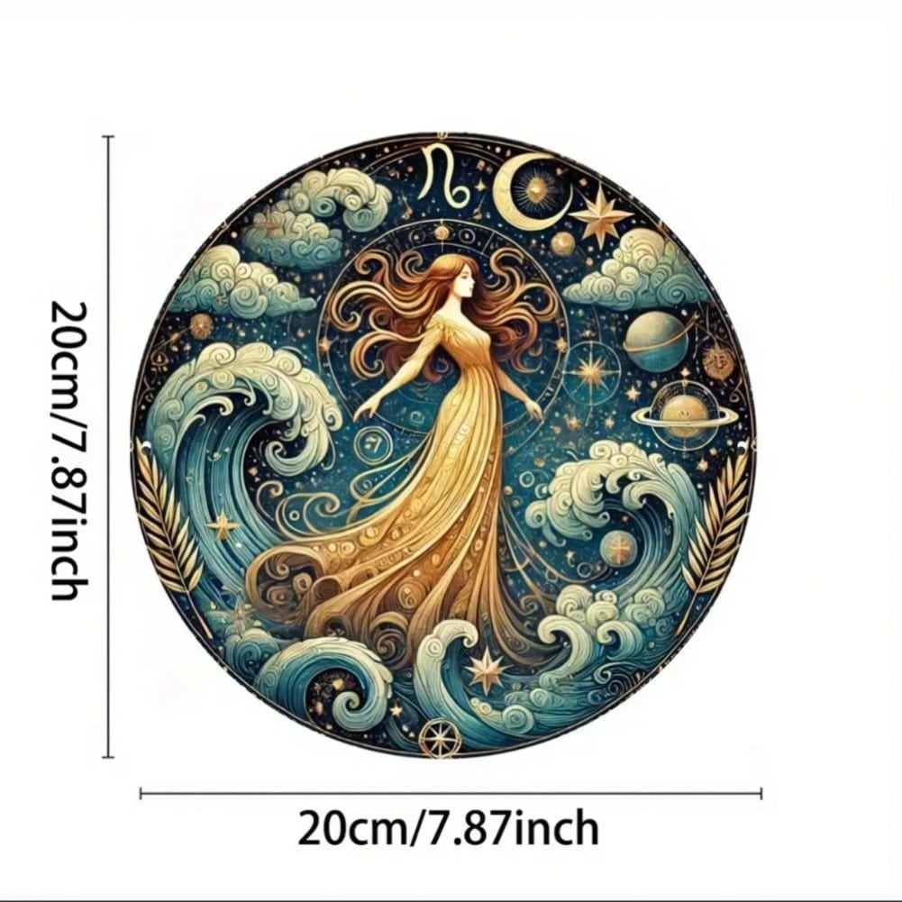 Virgo Constellation Iron Wall Art Vintage Metal Sign Decor for Home Bar Cafe 20x20 разноцветный