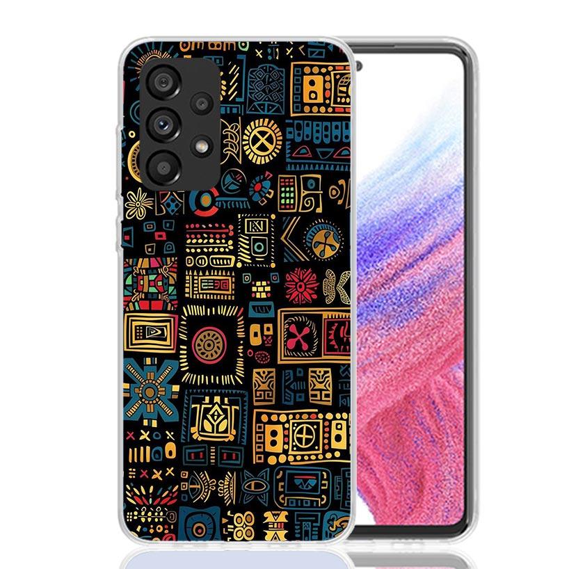African Style Fabric Pattern Phone Case For Samsung Galaxy A17 A16 A14 A15 A13 A57 A56 A54 A55 A53 A37 A36 A34 A35 A33 A26 A24 A