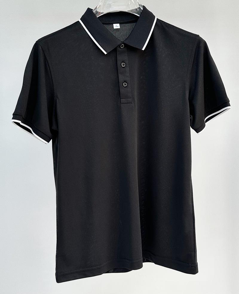 In-Stock Custom Ice Silk Polo Shirt: Short-Sleeved, Turn-Down Collar with Trendy Brand Embroidery and Your Unique Design.