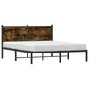 Metal Bed Frame Without Mattress Smoked Oak Finish 140 X 200 Cm