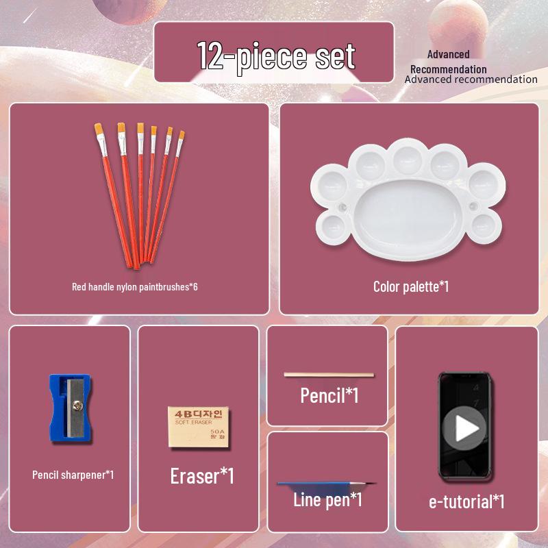 Набор принадлежностей для акварельной и гуашевой живописи для начинающих