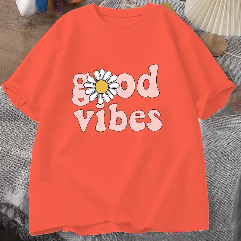 Printed T-shirt, women's casual short-sleeved T-shirt, fashionable letter print top.