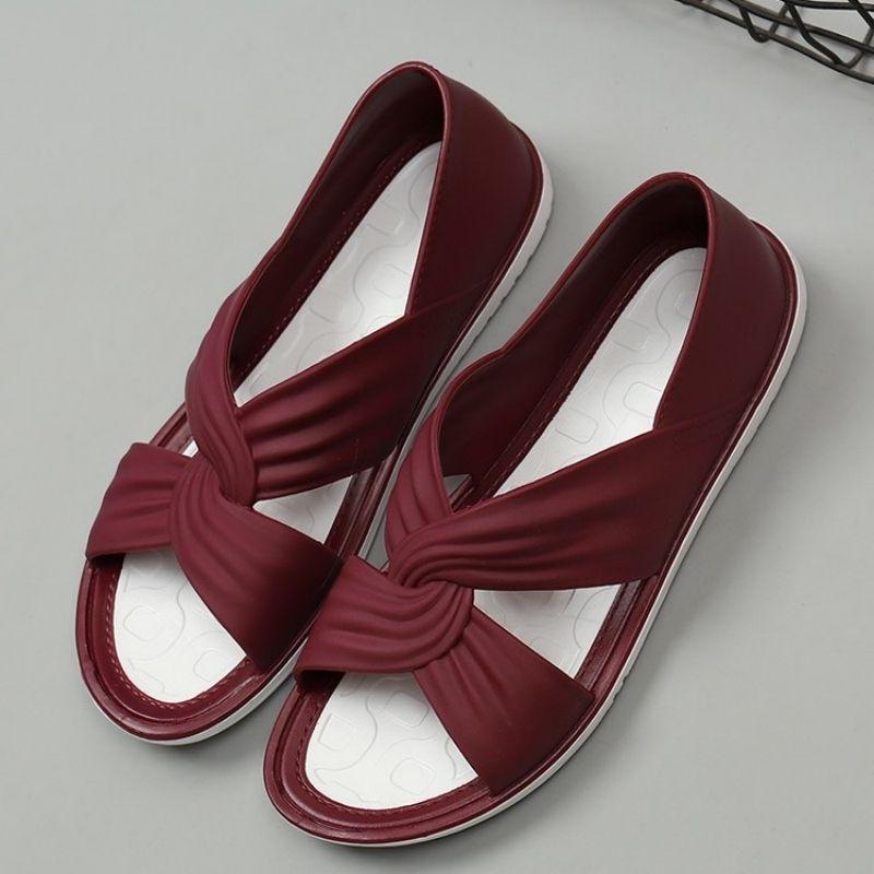 Sandales Plates Polyvalentes Chaussures en Gelée Plastique Antidérapantes Chaussures de Pluie Imperméables Chaussures d'Été de Plage pour Femmes Fée