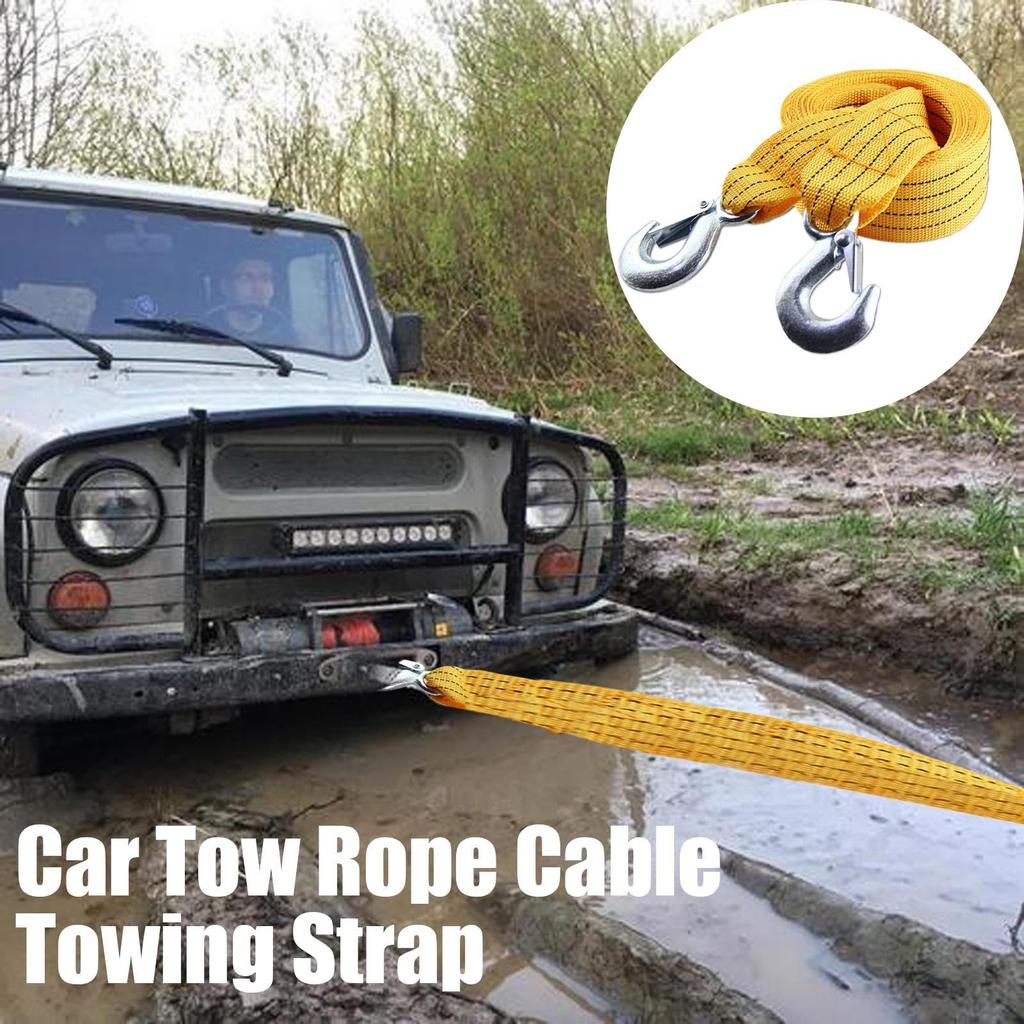 Automotive Tow Rope - Tow Cable for Trucks, Yellow Vehicles, Cars | Nylon Recovery