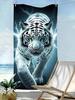 Cooles Weißer Tiger Strandtuch, Mikrofaser Schnelltrocknend Atmungsaktiv Große Größe, Fitnessstudio Yoga Poolseite, 3D Blitz Tierdruck Handtuch