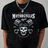 Motorcycle Skull Screwdriver Biker T-Shirt Moto Riders Men's Casual O-Neck Tops Tee 2026