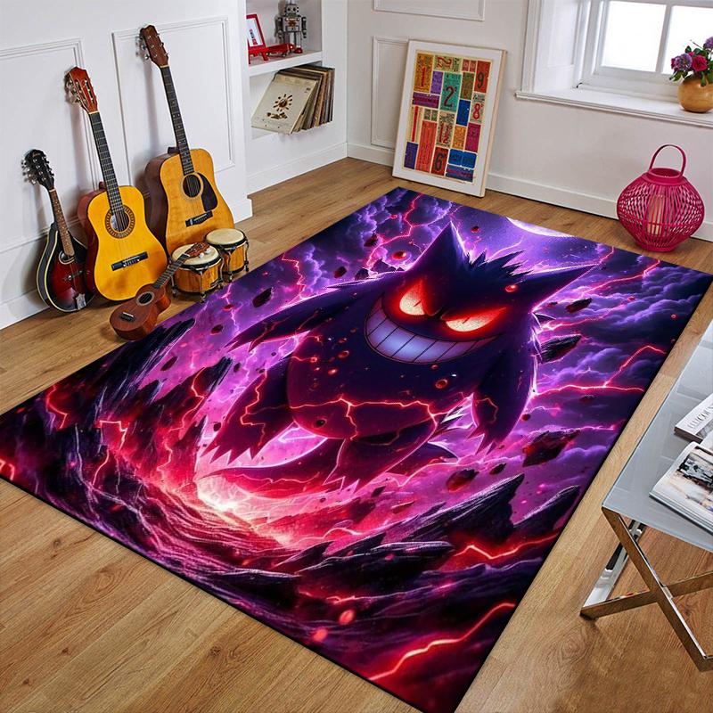 Cartoon Pokemon Anime 3D Carpet Rug for Home Living Room Bedroom Sofa Doormat Decor,Child Play Area Rug Non-slip Floor Mat Gifts